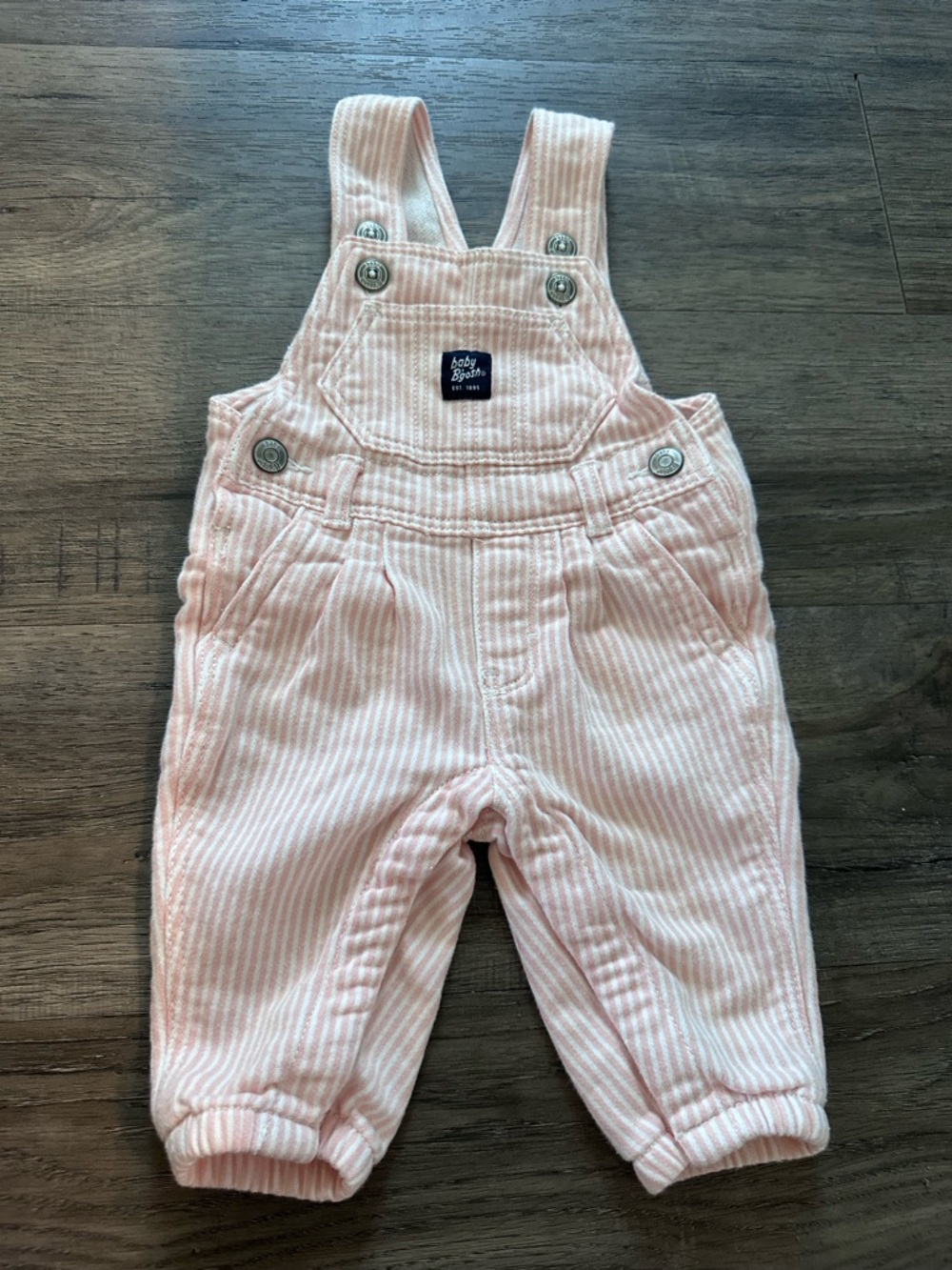 OshKosh B'gosh Pink & White Striped Baby Overalls